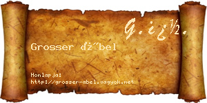 Grosser Ábel névjegykártya